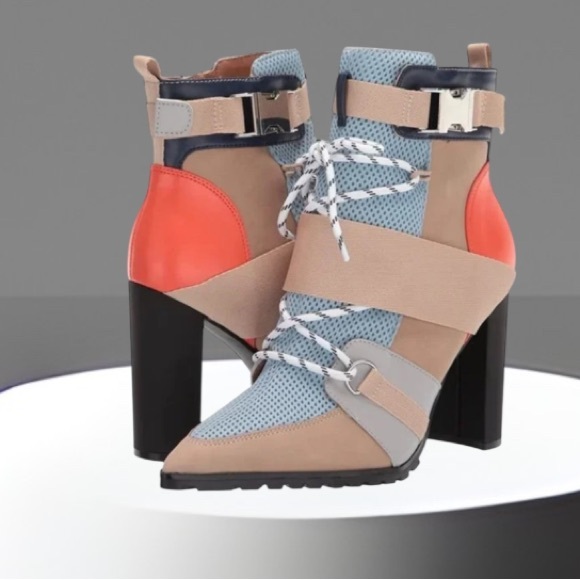 STEVE MADDEN Illusion Multi-color Heeled Ankle Boots - Picture 1 of 11